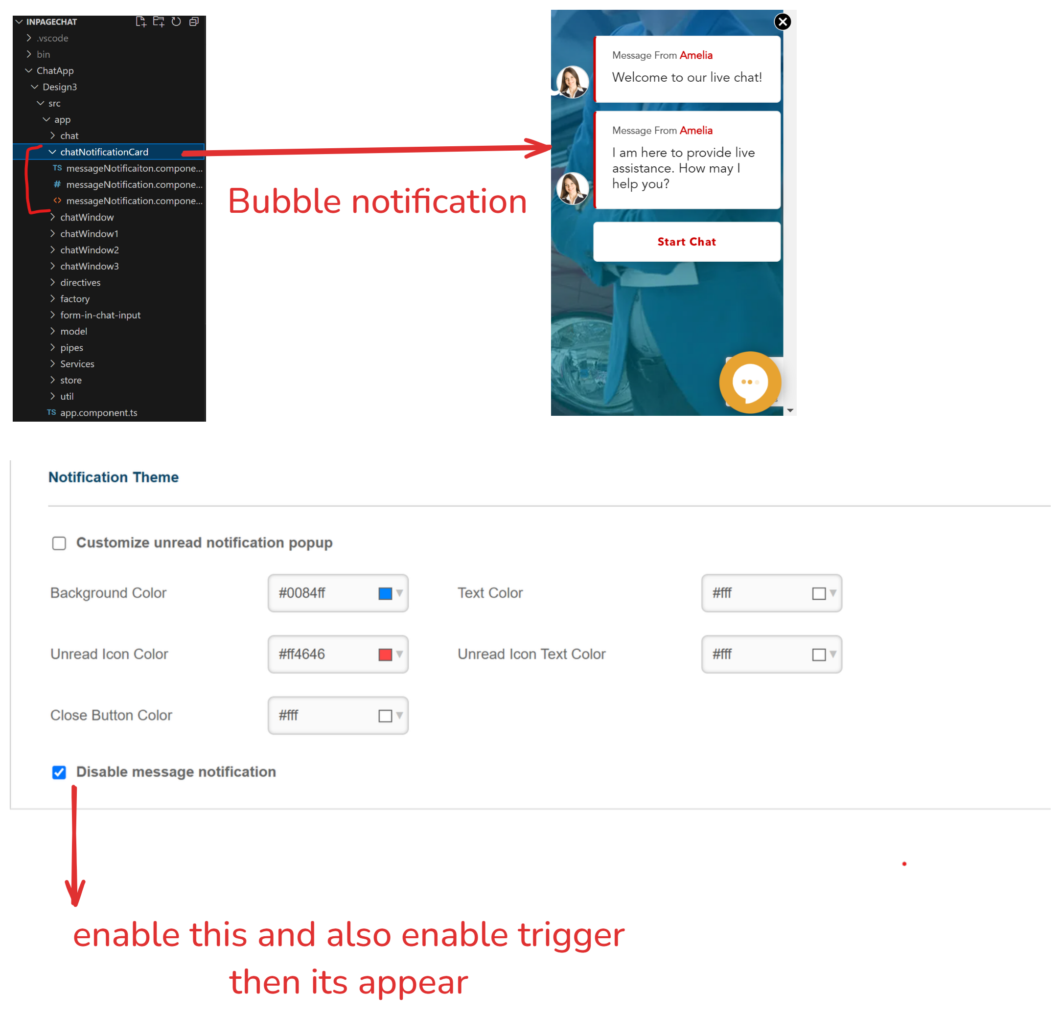 Bubble notificartion